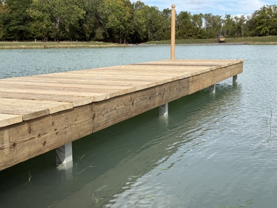 Timber clad jetty
