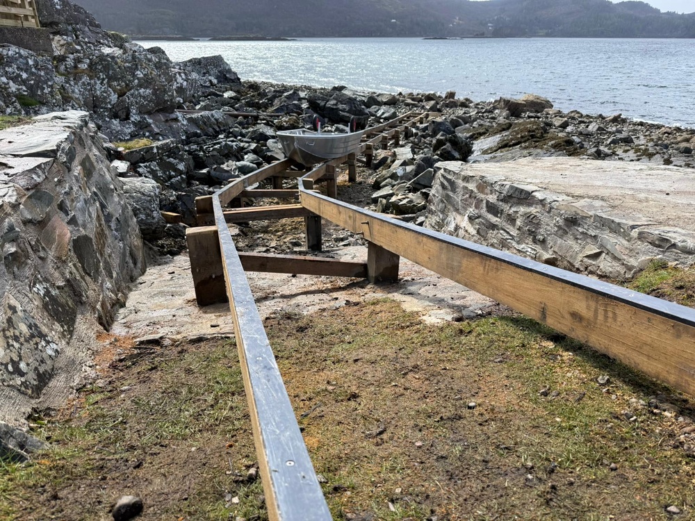 Bespoke waterfront boat launch rails for private shoreline